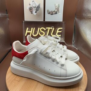 Alexander Mcqueen Oversized Platform Sneakers Leather White/Red Suede Men’s Sz 7